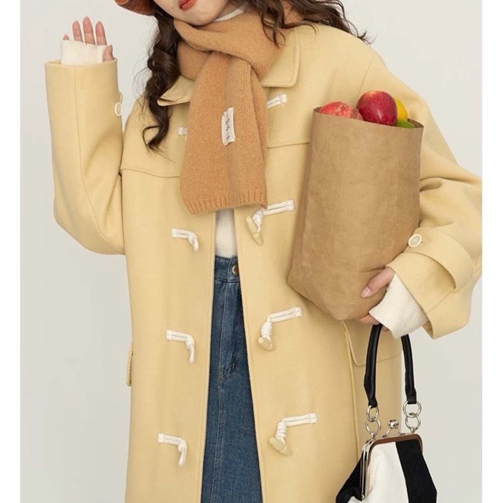 Teenie Weenie Yellow Wool Handmade Trench Coat - Picture 2 of 11